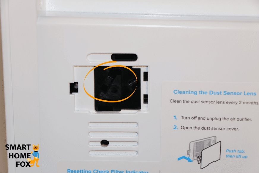 The air sensor for measuring air pollution from the Levoit LV-PUR131s air purifier.